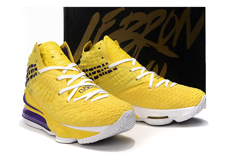 2019 Men Nike LeBron James 17 Yellow Purple White Shoes